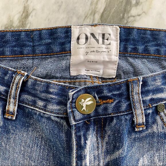 One Teaspoon Womens Medium Wash Distressed Ankle Trashed Free Birds in Cobain 25 - Picture 10 of 11